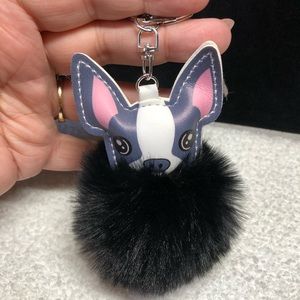 Fun fur keychain chihuahua like or small pug